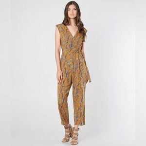 Angie Floral surplice jumpsuit L/gold